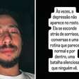 Ator de 'Malhação' posta foto chorando e desabafa sobre depressão: 'Ninguém vê'