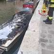 Barco pega fogo em canal de Veneza e deixa homem ferido