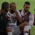 Lucas Moura se lesiona novamente e sai carregado de jogo do São Paulo