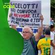 Pré-convocação tem 'roda de altinha' e cartazes pedindo para Ancelotti não levar Neymar para Copa