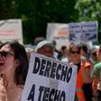 Milhares protestam em Madri, na Espanha, contra a escassez de moradias e o aumento dos aluguéis