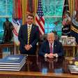 Flávio Bolsonaro se reúne com Trump nos EUA; veja a primeira foto do encontro