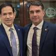 Flávio Bolsonaro se encontra com vice de Trump e secretário de Estado dos EUA em Washington