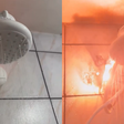 Vídeo de chuveiro elétrico pegando fogo viraliza; saiba o que fazer para isso não acontecer