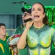 Jogo do Brasil no Maracanã: Ivete Sangalo usa body com 33 mil cristais e desenho trompe-l'il, que realça a silhueta