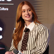 Marina Ruy Barbosa prova elegância da combinação de listra com poá em look de R$ 13,9 mil