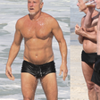 Genética boa! Aos 63 anos, Marcello Novaes exibe abdômen definido de sunga cavada em praia com o filho Pedro Novaes; fotos