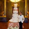 Casamento de Elisa e Alexandre na França tem bolo gigante; veja detalhes