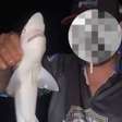 Boa Viagem: pescador captura filhote de tubarão e devolve animal ao mar no Recife