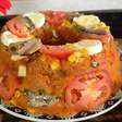Cuscuz paulista tradicional bem decorado e saboroso, para ser o prato principal e arrasar