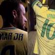Com ou sem ponto? Neymar e Vini adotam grafias diferentes em camisa após polêmica sobre erro