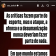 Esposa de Raphinha denuncia ataques nas redes sociais