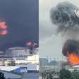 Ataque de drone atinge refinaria em Moscou, causa incêndios e nuvem de fumaça gigante