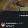 Hamilton responde post de Neymar após retorno à Seleção Brasileira: "Sempre"