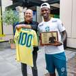 Galvão Bueno e Vini Jr. trocam homenagens após 100º gol do Brasil narrado pelo comunicador em Copas