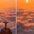 Fotógrafo madruga e registra Cristo Redentor em 'tapete de nuvens' no Rio: 'Épico'