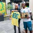 Antes de Brasil x Japão, Galvão Bueno e Vini Jr. trocam homenagens após gol histórico