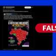 Mapa que mostra como mulheres votaram por Estado nas eleições de 2022 é falso