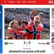 Imprensa internacional destaca eliminação do Brasil e rende homenagens a Haaland
