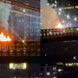 Incêndio atinge Ponte do Brooklyn durante queima de fogos de 4 de julho em Nova York