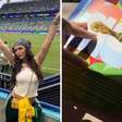Rafa Kalimann comete erro e recebe pilha de álbuns da Copa em vez de figurinhas