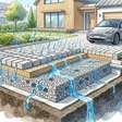 O piso de garagem que deixa a chuva atravessar o concreto pode reduzir poças, mas exige base drenante e cálculo para o terreno