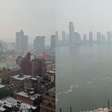 Fumaça de incêndios florestais no Canadá encobre céu de Nova York