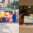 Mural com rostos de Yamal e Messi é vandalizado em Barcelona antes da final da Copa