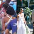 Pastel, caldo de cana e muita sacola: Bruna Marquezine faz Shawn Mendes ter experiência completa na feira