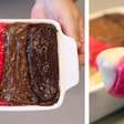 Brigadeiro napolitano feito apenas numa panela combinando chocolate, morango e leite ninho