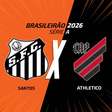 Santos x Athletico-PR, AO VIVO, com a Voz do Esporte, às 17h