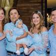 Família de Tom Cavalcante chama atenção com looks iguais em festa luxuosa de 1 ano