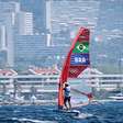 Mateus Isaac treina na raia olímpica antes do Mundial de IQFoil