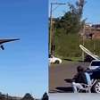Vídeo mostra asa-delta caindo sobre carro durante pouso no RS; piloto ficou ferido