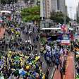 Drone mostra concentração de apoiadores para ato de Flávio Bolsonaro na Paulista