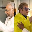 Elton John encontra Gilberto Gil no Rock in Rio: 'Você é uma lenda'