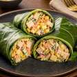 Wrap de couve com salpicão sem creme de leite: cremoso