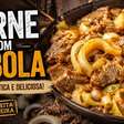 Carne acebolada bem suculenta com tiras macias e cebola douradinha, ideal para o seu almoço