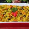 Arroz de festa super colorido, soltinho e bem temperado, ideal para uma refeição especial