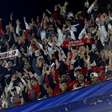 Torcida do São Paulo protesta em jogo contra o Internacional