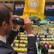 Repórter da Globo leva binóculo à ONU para acompanhar reações de líderes durante discursos
