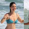 Nathalia Dill, no ar em 'Quem Ama Cuida', curte praia com marido e filha e corpo real da atriz rouba a cena. Veja fotos!