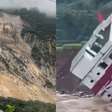 Vídeos mostram montanha desabando ao lado de prédios e casas no Nepal; moradores correm para escapar