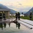 Bombeiros são chamados para retirar vaca de piscina de hotel na Itália