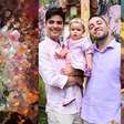 Túnel arborizado, cidade cenográfica e bolo gigantesco com LED e flores: Lucas Rangel e Lucas Bley comemoram 1 ano da filha com mega festa temática da Rapunzel; decoração é impressionante e luxuosa