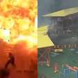 Homem escapa por pouco de ataque de drone russo perto de Kiev, na Ucrânia