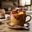 Bolo de fubá com goiabada de caneca: café da manhã fácil e rápido