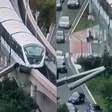 VÍDEO: Guindaste cai nos trilhos do monotrilho e atinge trem da Linha 15-Prata em SP