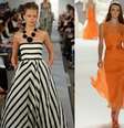 Listras e coral apareceram com força nos desfiles da semana de moda de Nova York  Foto: Getty Images