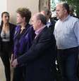 Dilma Rousseff esteve em Santa Maria na tarde deste domingo para conversar com autoridades e famílias das vítimas  Foto: Brigada Militar / Divulgação